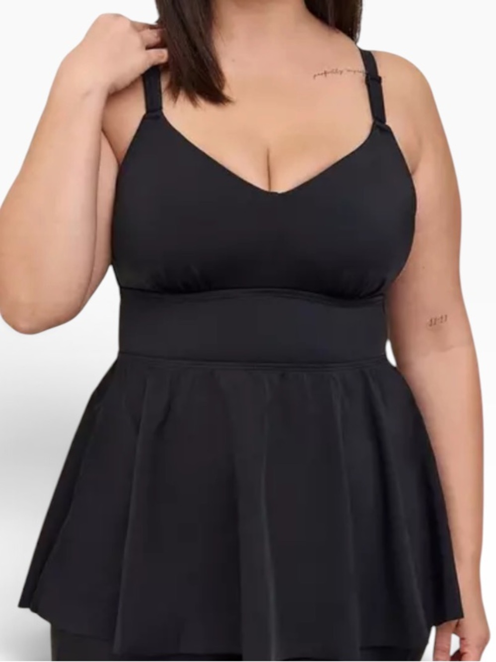 Torrid Black Wire Free Tankini Swim Top 2X DD/F
